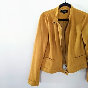 Valle Faux Suede Jacket - Mustard Yellow - M